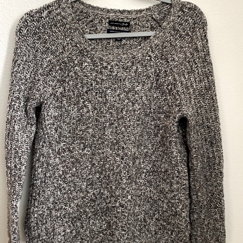 AE Brown and Grey Knit Sweater